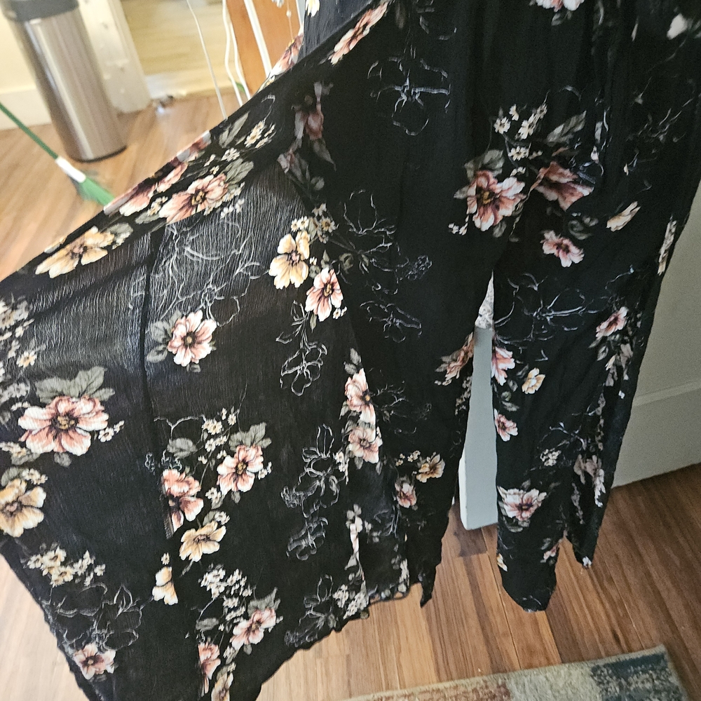 Floral Black Maxi Skirt
